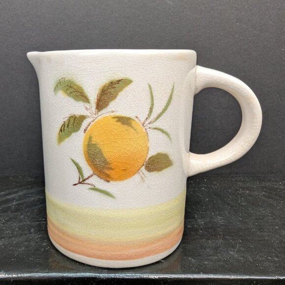 Vintage Harmony House Iron Stone 4264 Tangerine Pattern 8 Oz Creamer - Picture 1 of 8